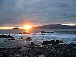 Insel Pico (Azoren) - Sonnenuntergang hinter der Nachbarinsel Faial