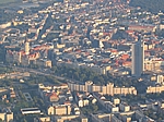 Leipzig Zentrum (links Neues Rathaus, rechts mdr-Hochhaus bzw. Uniriese)