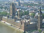 Blick aus dem London Eye auf Westminster Hall