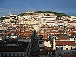 Lissabon - Blick vom Elevador de Santa Justa auf Burg